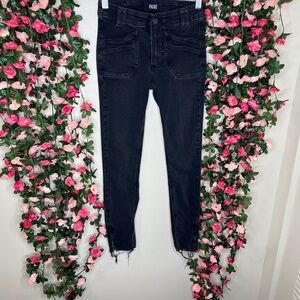 Paige Faded Black Hoxton Ankle Jeans Womens 23 Streetwear Casual Denim